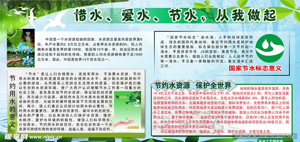 节约 用水 图版 展版