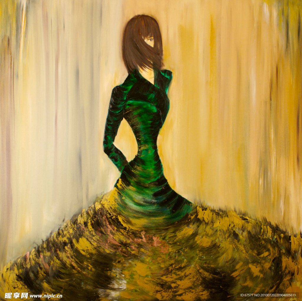 抽象 油画 人物 美女