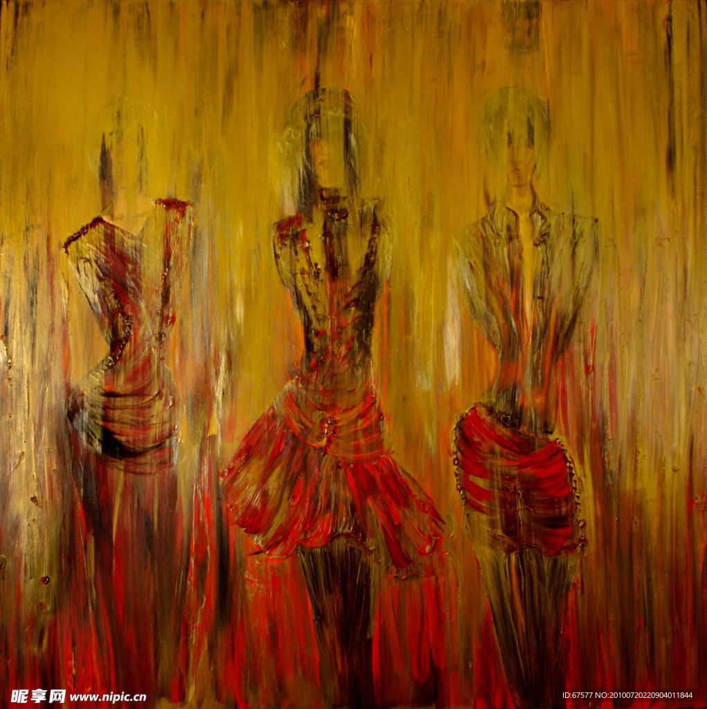 抽象 油画 人物 美女