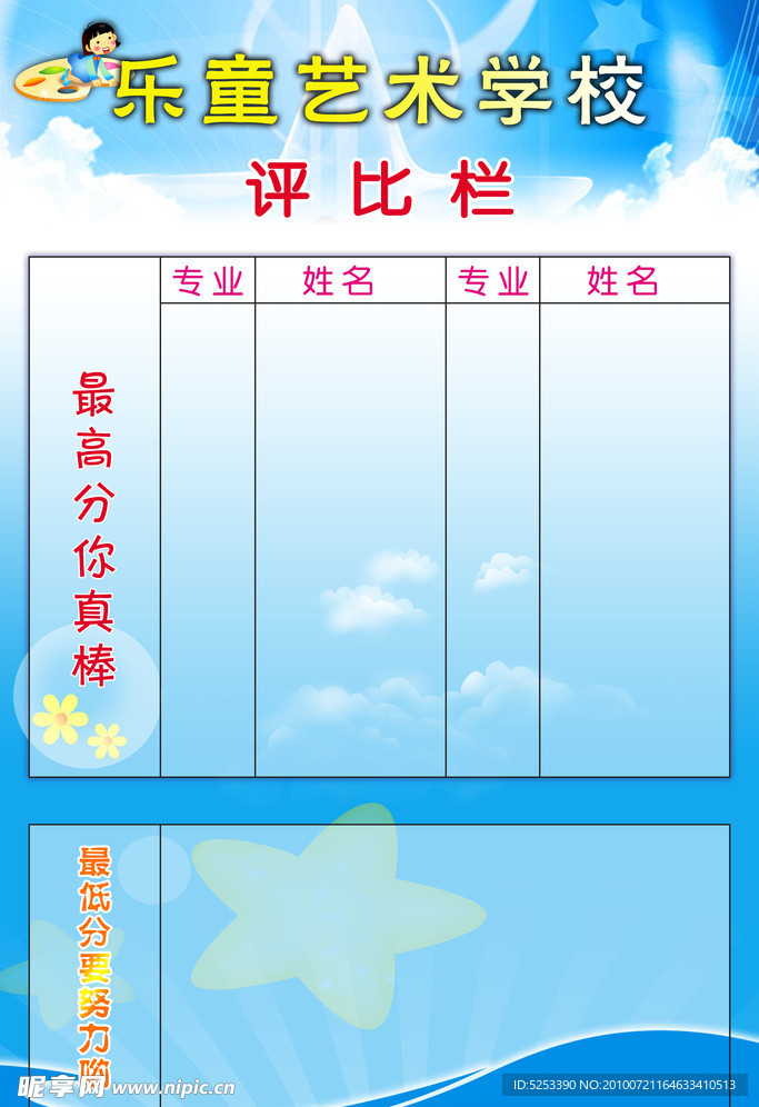 评比栏