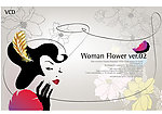 矢量 女人与花