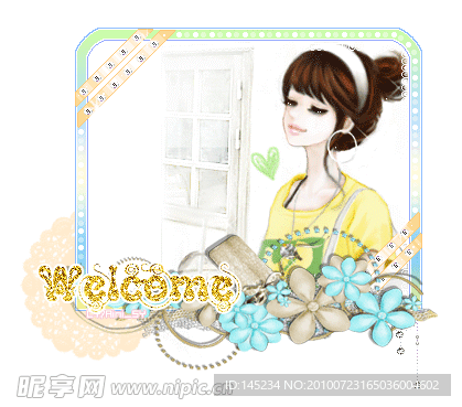 卡通美女闪图