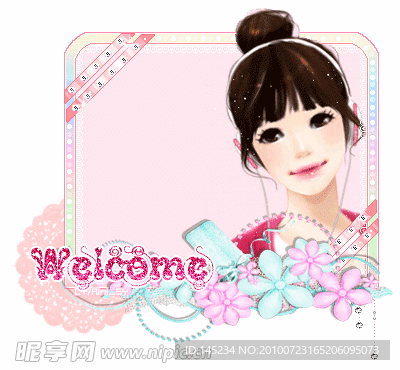 卡通美女闪图