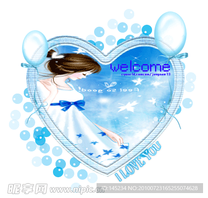 卡通美女闪图