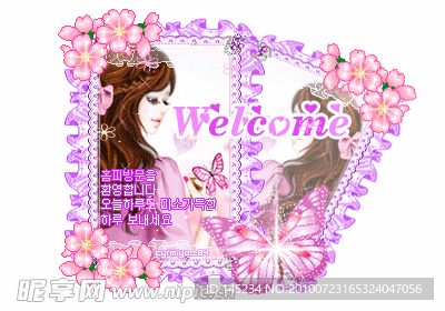卡通美女闪图