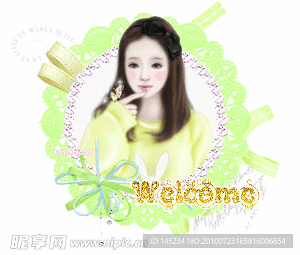 卡通美女闪图