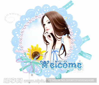 卡通美女闪图