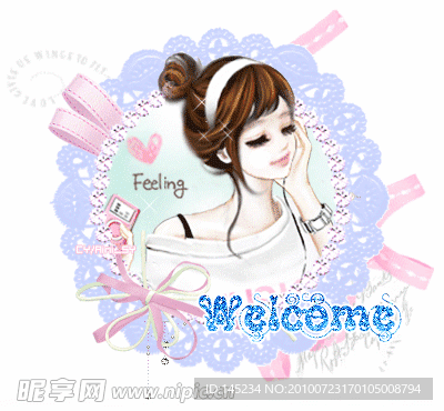 卡通美女闪图