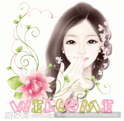 卡通美女闪图