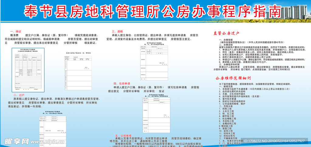 房管所烟袋事程序指南宣传专栏