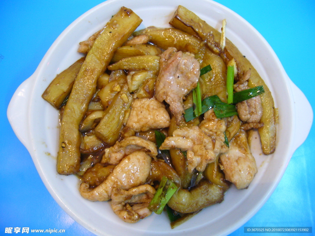 茄子炒肉片