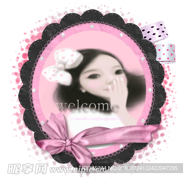 卡通美女闪图