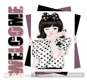 卡通美女闪图