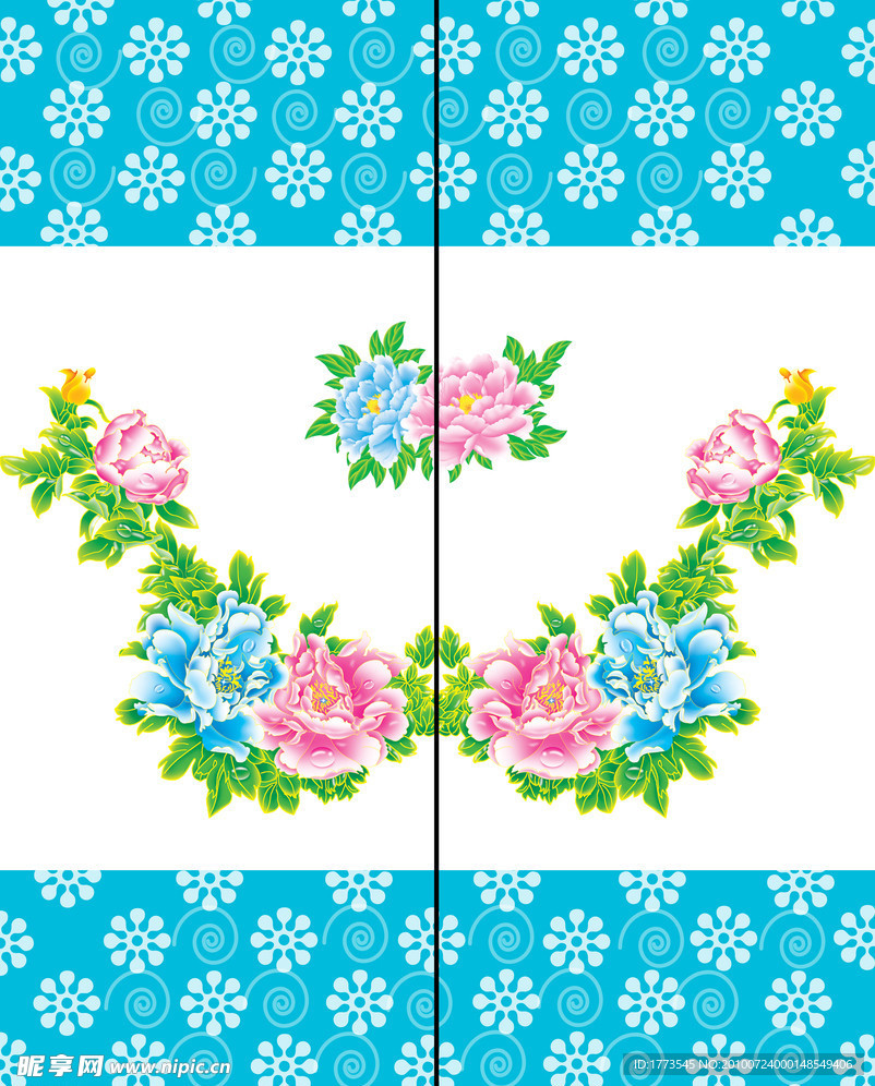 移门牡丹花