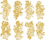 八仙矢量图片