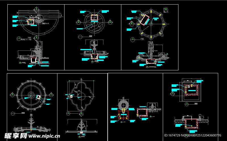 多款喷泉CAD施工图