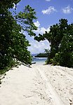 海滨沙滩的道