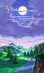 动画背景 烈日 风景