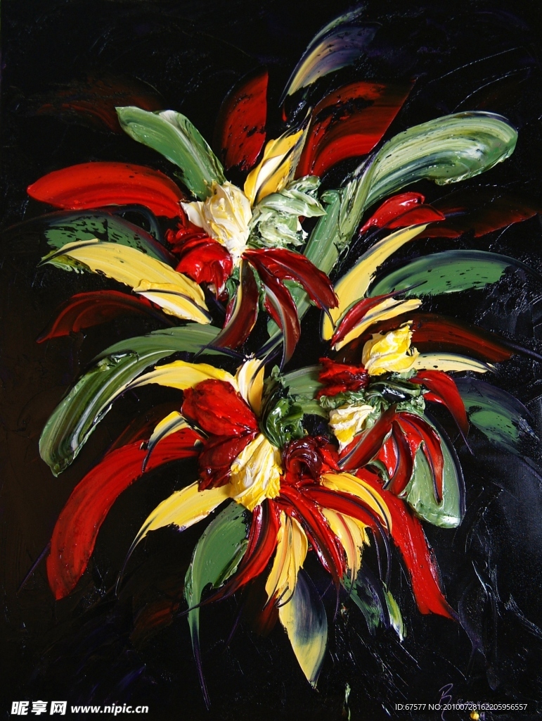 抽象 油画 涂鸦 品味 花 手绘