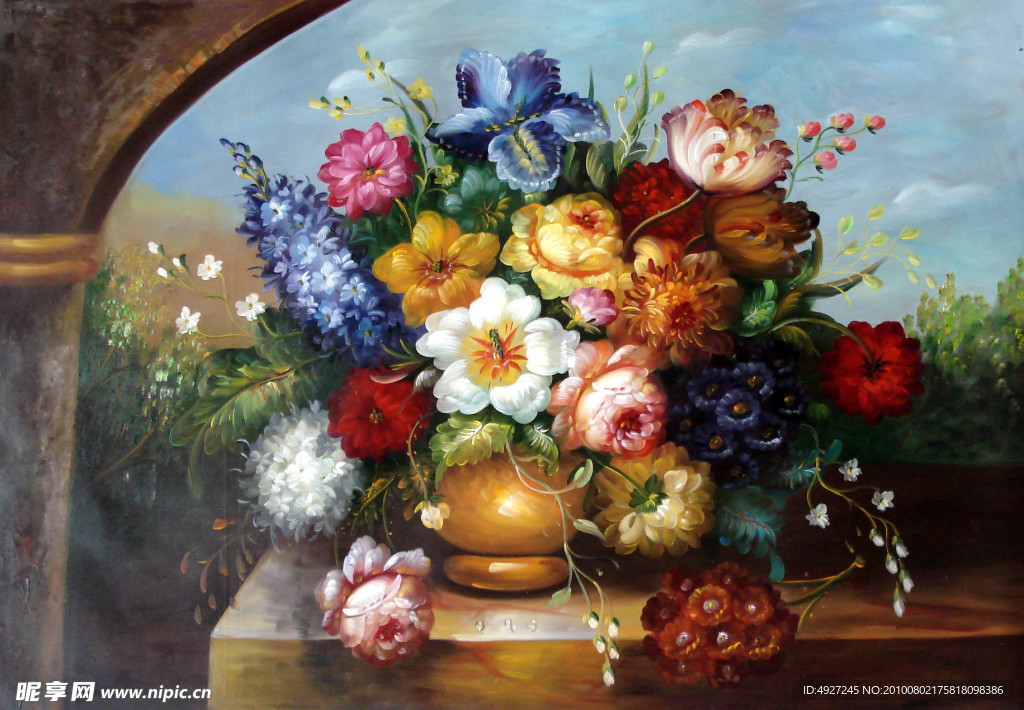 油画 花