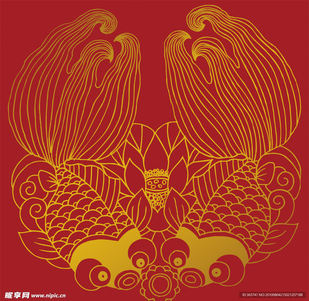 金鱼荷花