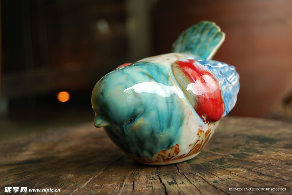彩釉陶瓷小鸟