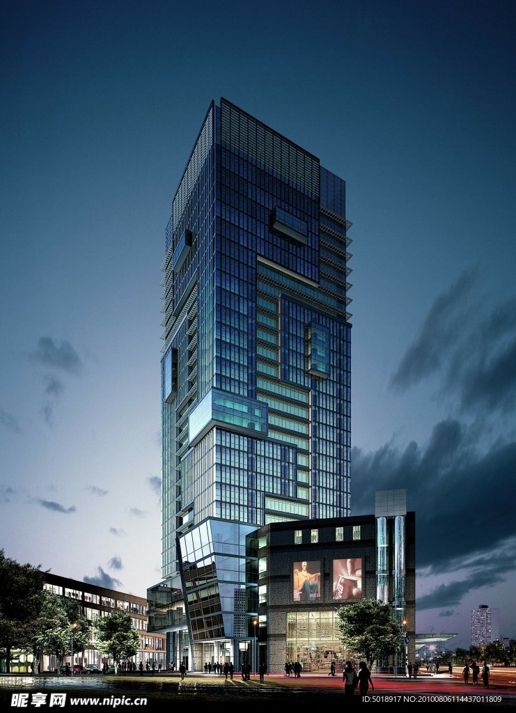 建筑夜景效果图