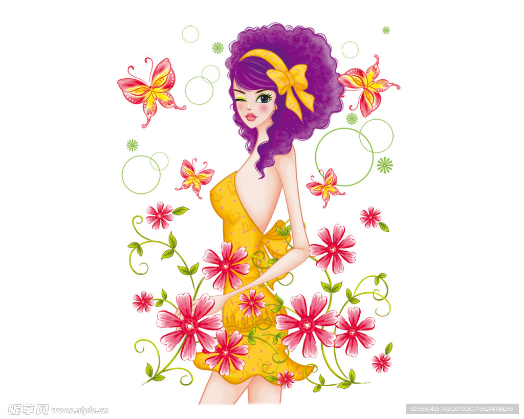 手绘时尚美女