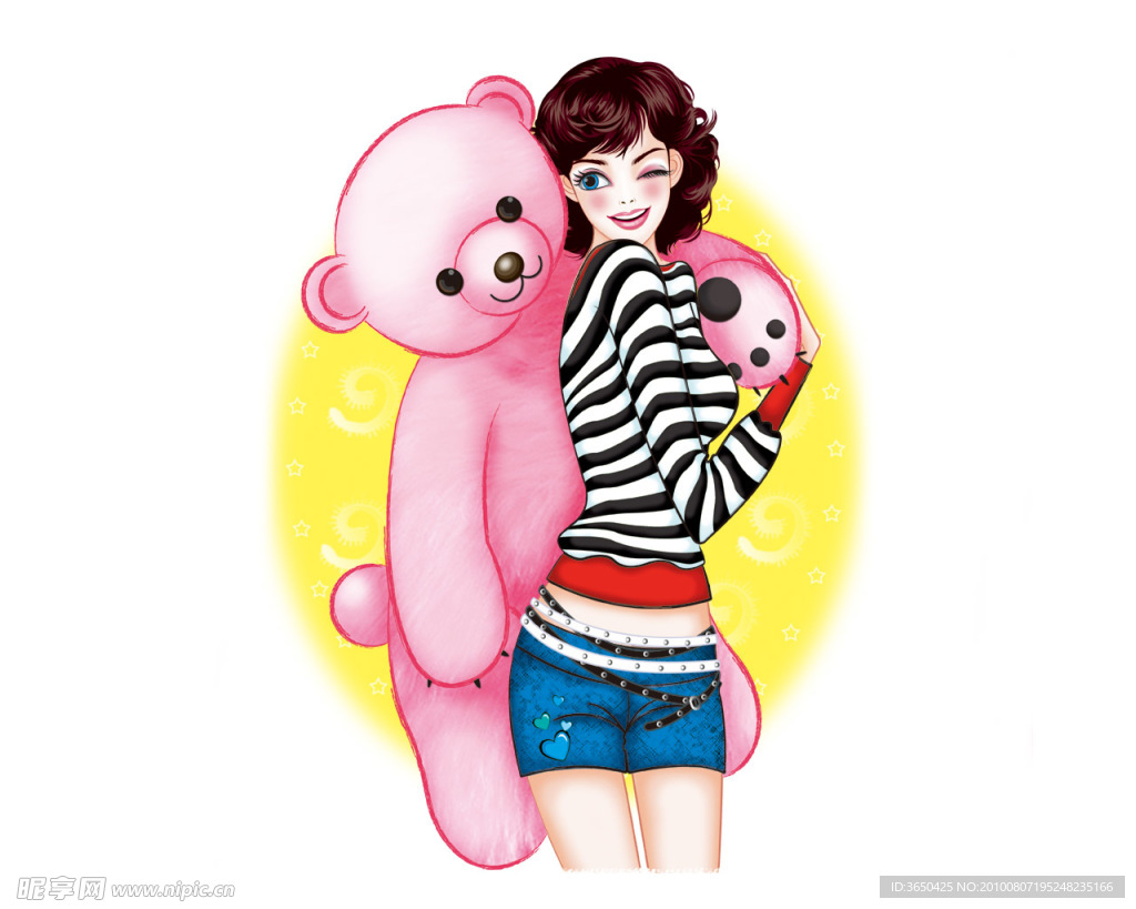 手绘时尚美女