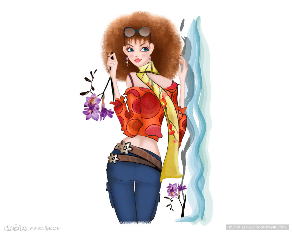 手绘时尚美女
