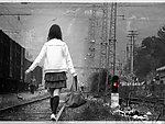 铁路女子颓废