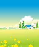 草原上的小屋 移门