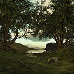 黄昏树木