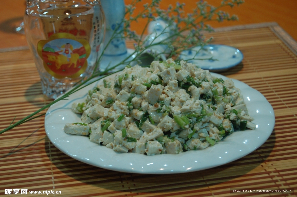 小葱拌老豆腐