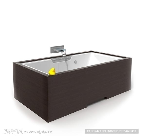 3D精美方形浴缸模型