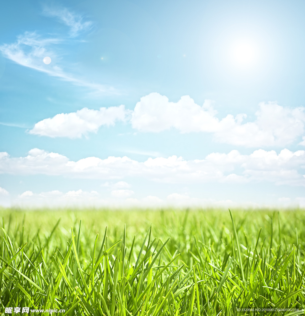 高清蓝天白云草地