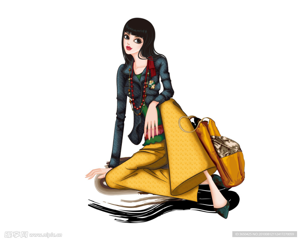 手绘时尚美女
