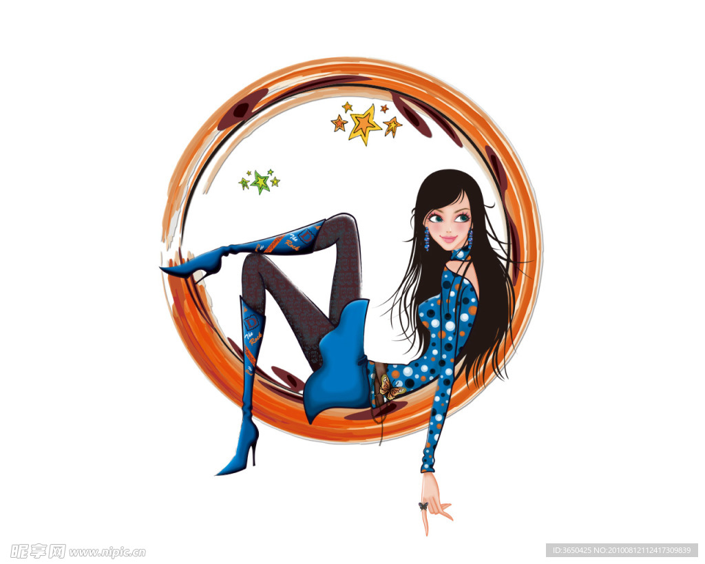 手绘时尚美女