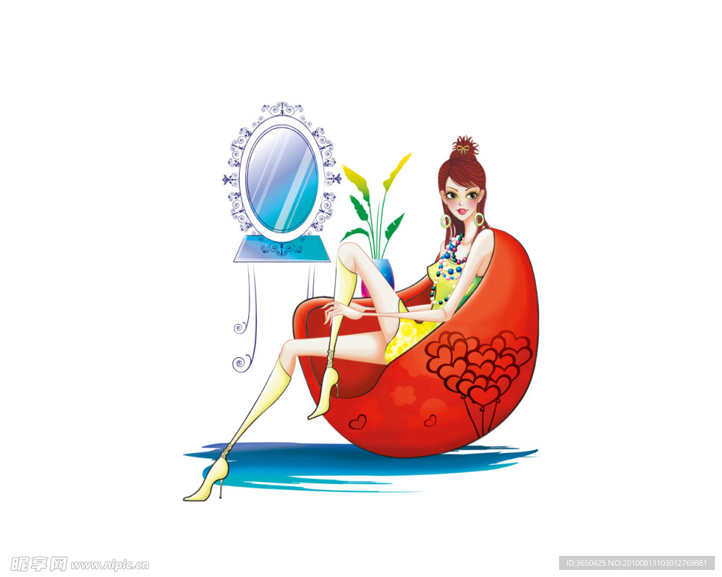 手绘时尚美女