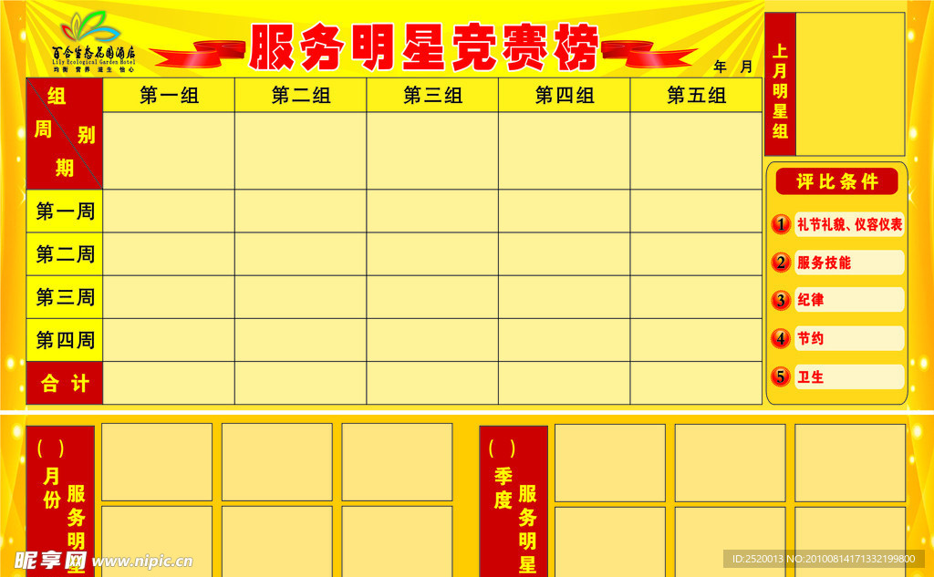 前厅明星竞赛榜