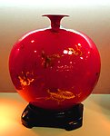 台湾红瓷花瓶