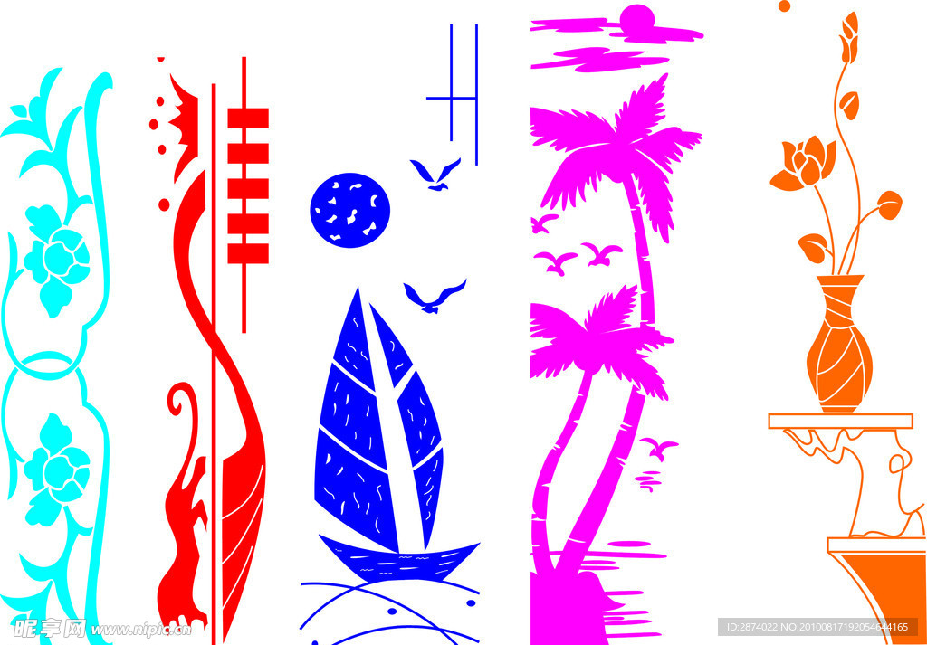 矢量手描窗花