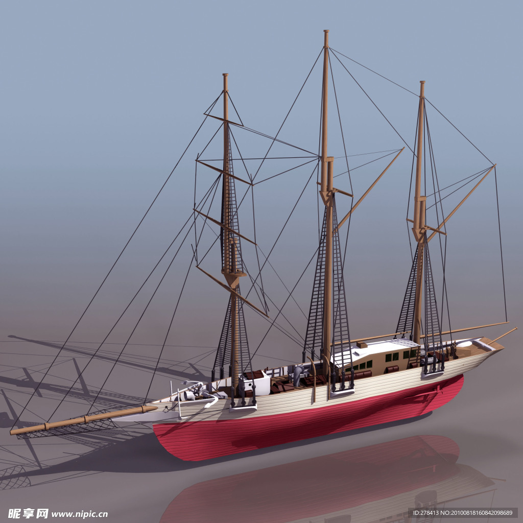 3D 模型 帆船