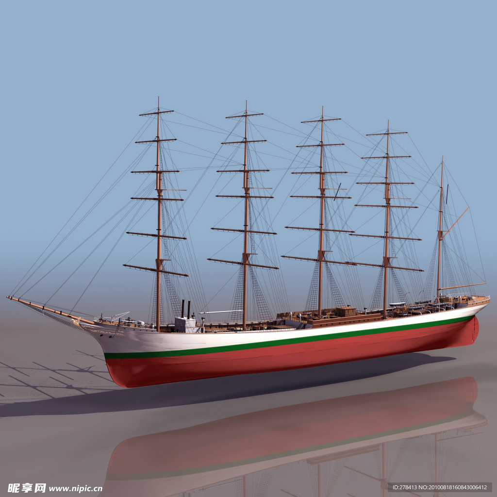3D 模型 帆船