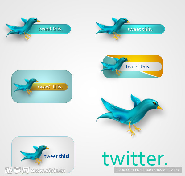 Twitter 图标 PSD