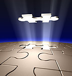 3D高清光芒四射的拼图