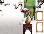 古典模板 花瓶 框