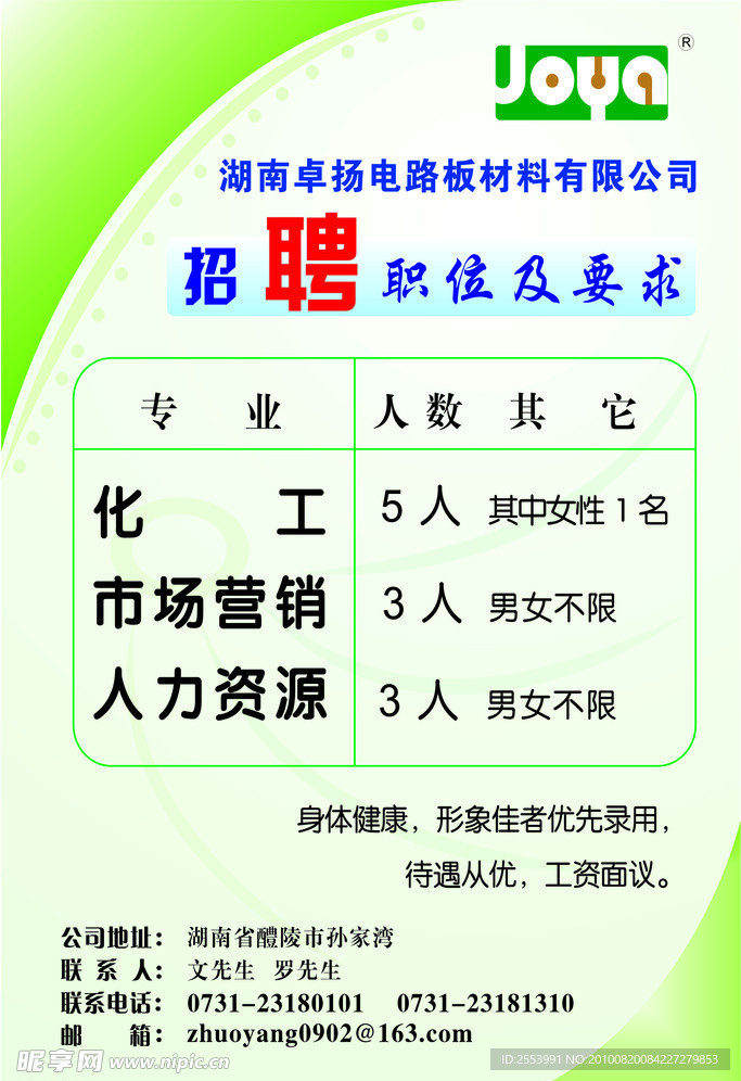 工厂招聘招贴