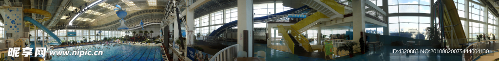 水空间温泉游泳馆内部360度全景