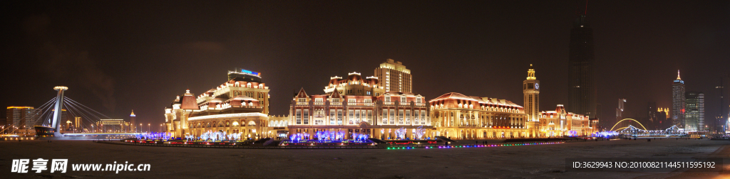 梦幻的津湾广场夜色全景